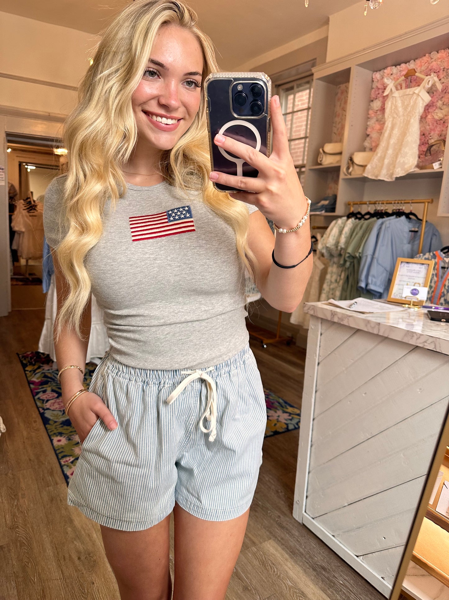 American Flag Baby Tee