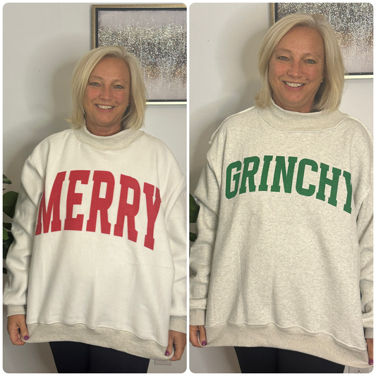 Grinchy- Merry Reversible Sweatshirt