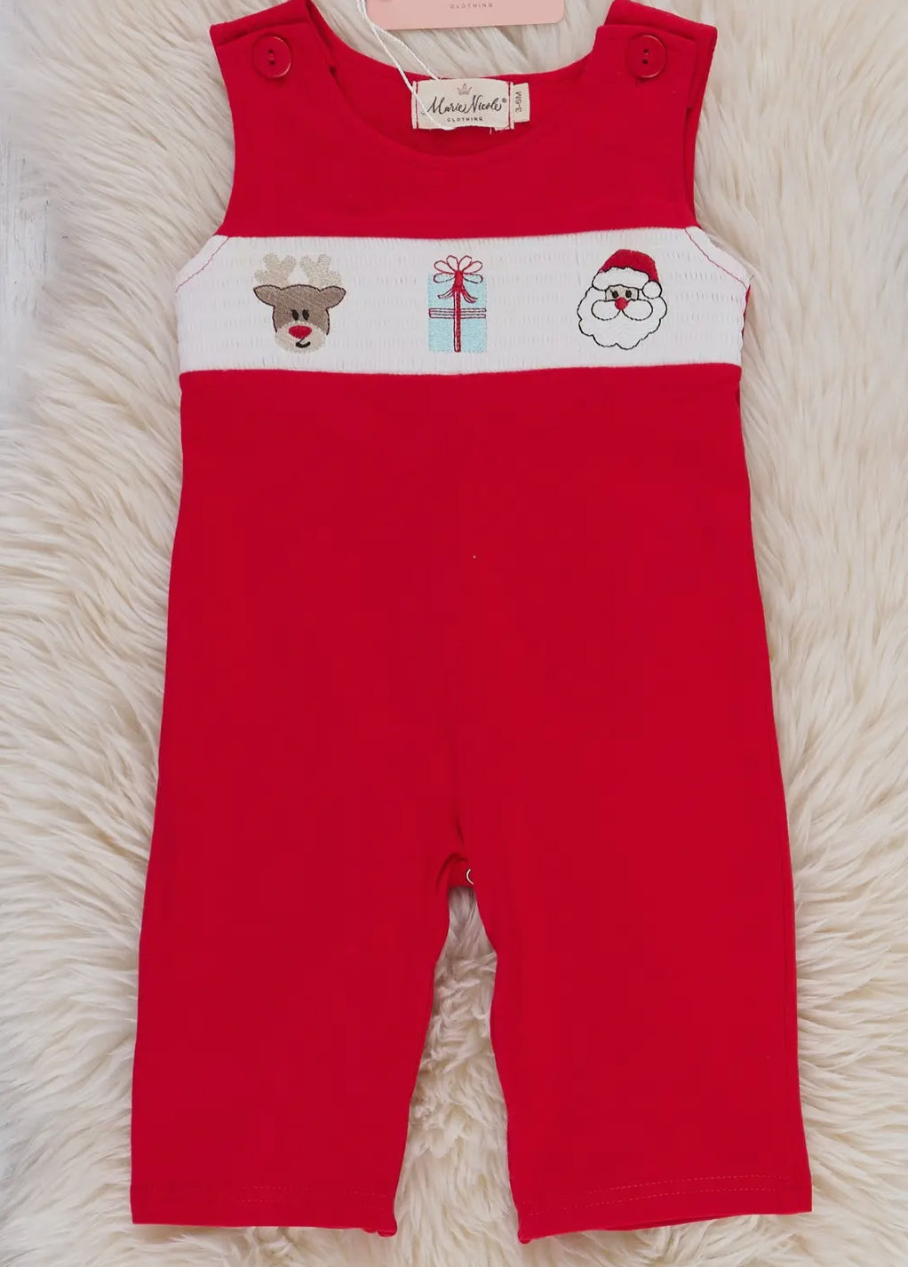 Season’s Greetings Embroidered Romper