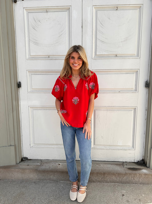 Red Lila Top