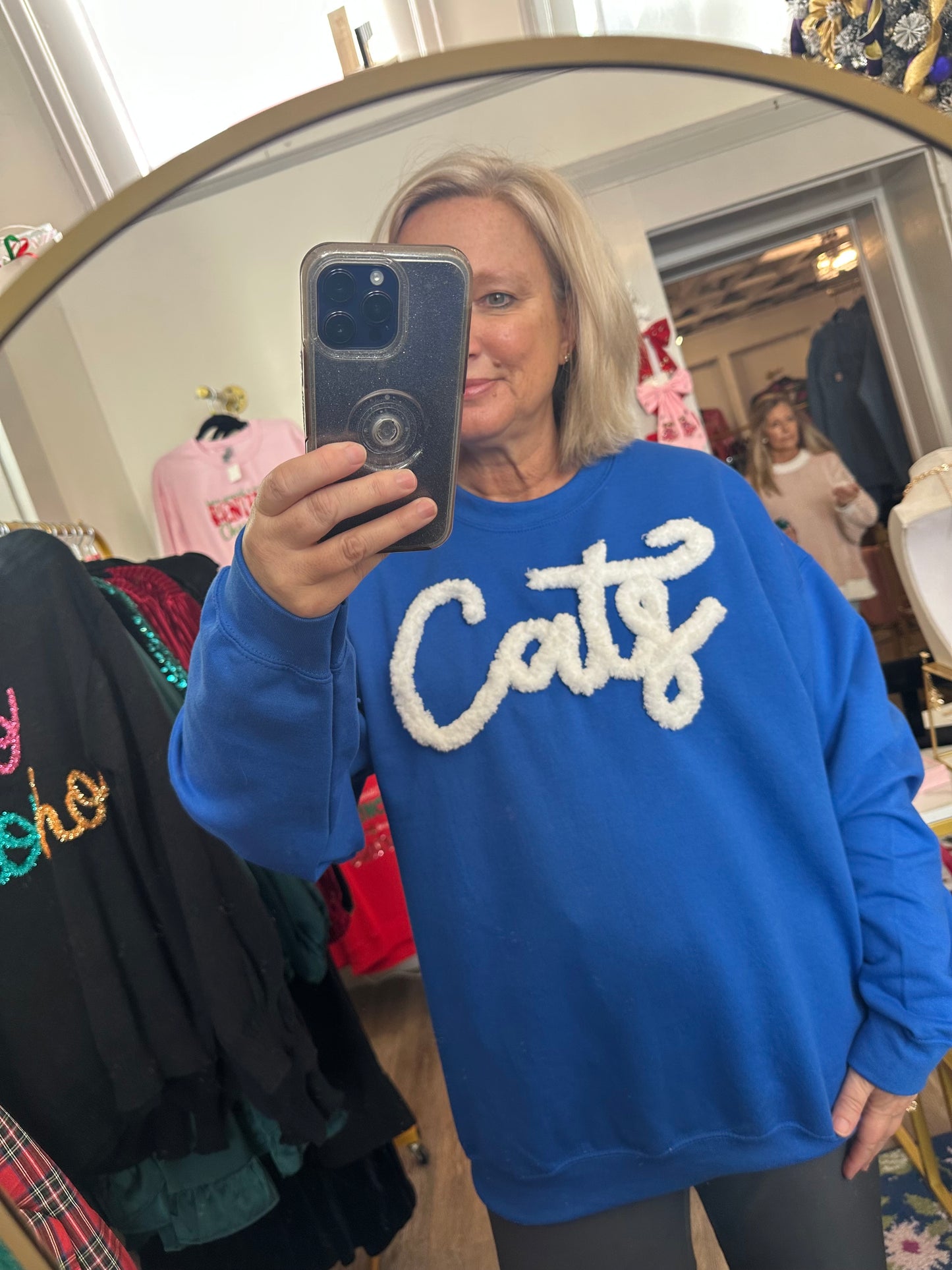 Cats Puffy Letter Sweatshirt