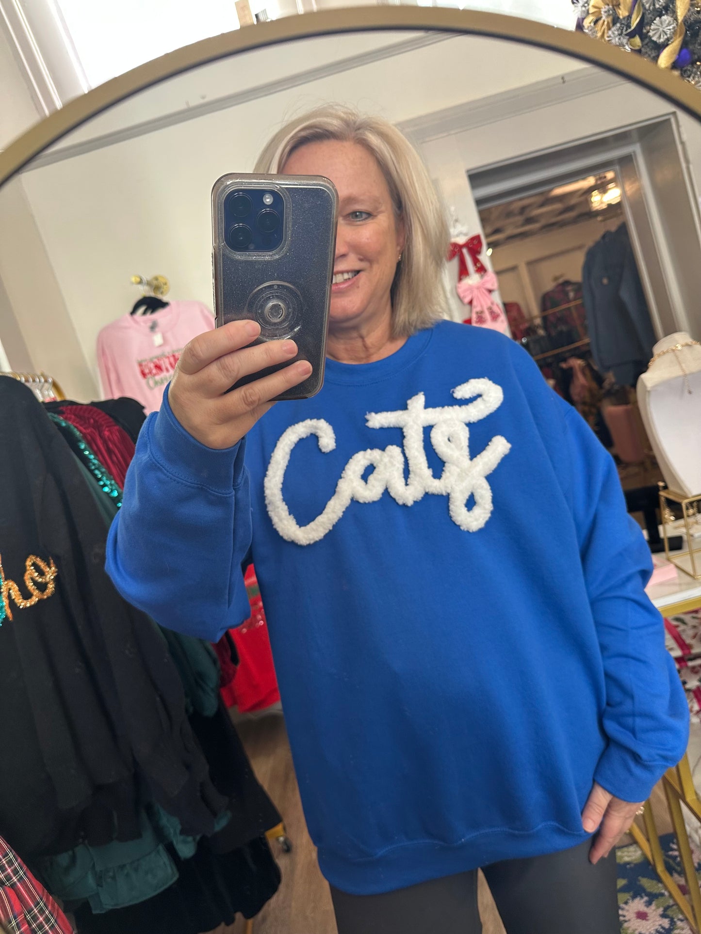 Cats Puffy Letter Sweatshirt