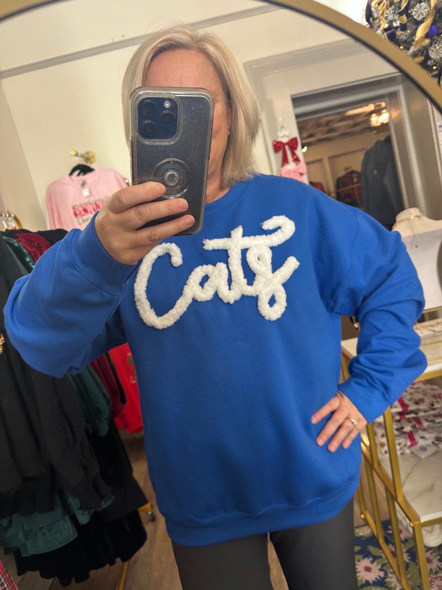 Cats Puffy Letter Sweatshirt
