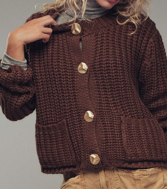 Emma Gold Button Sweater