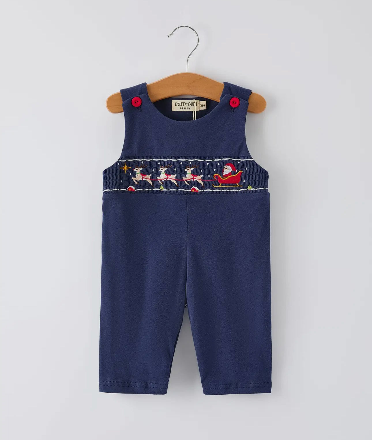 Sleigh Navy Boys Romper