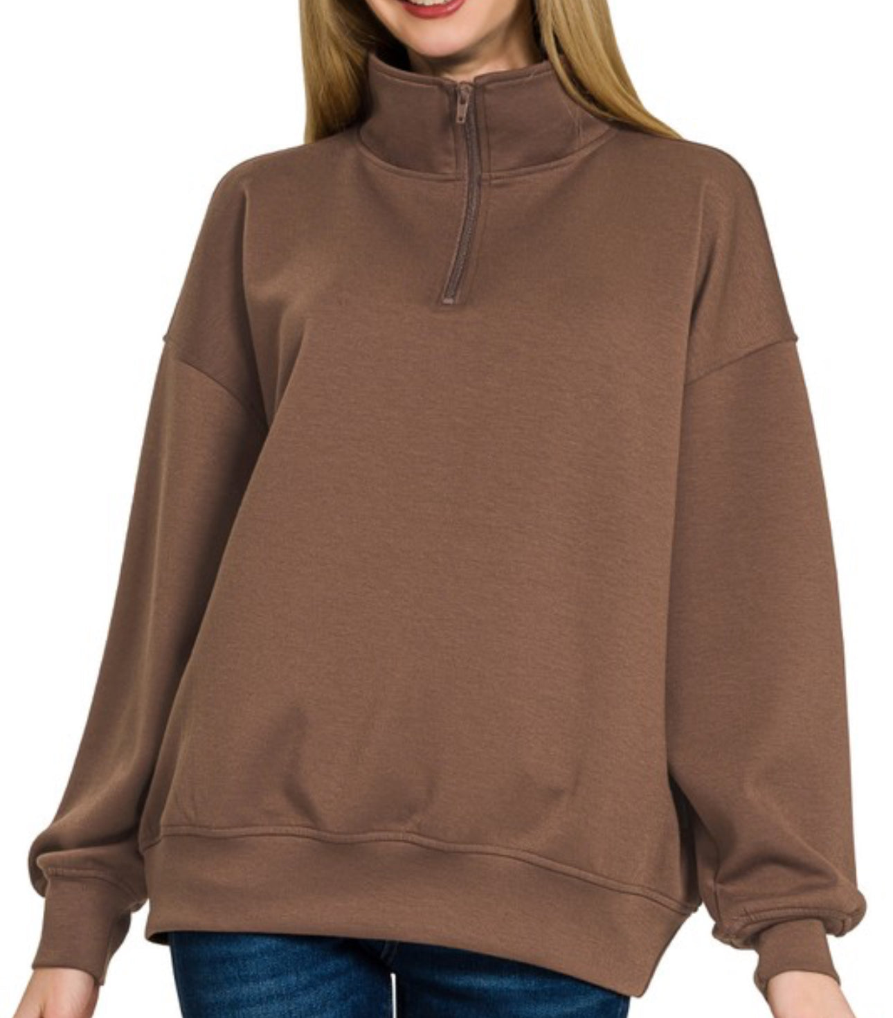 Channing Scuba Knit Quarter Zip Pullover