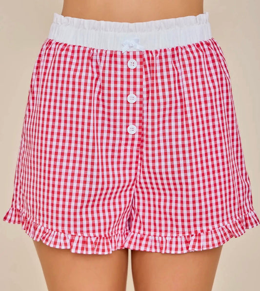 Picnic Perfect Red Gingham Shorts