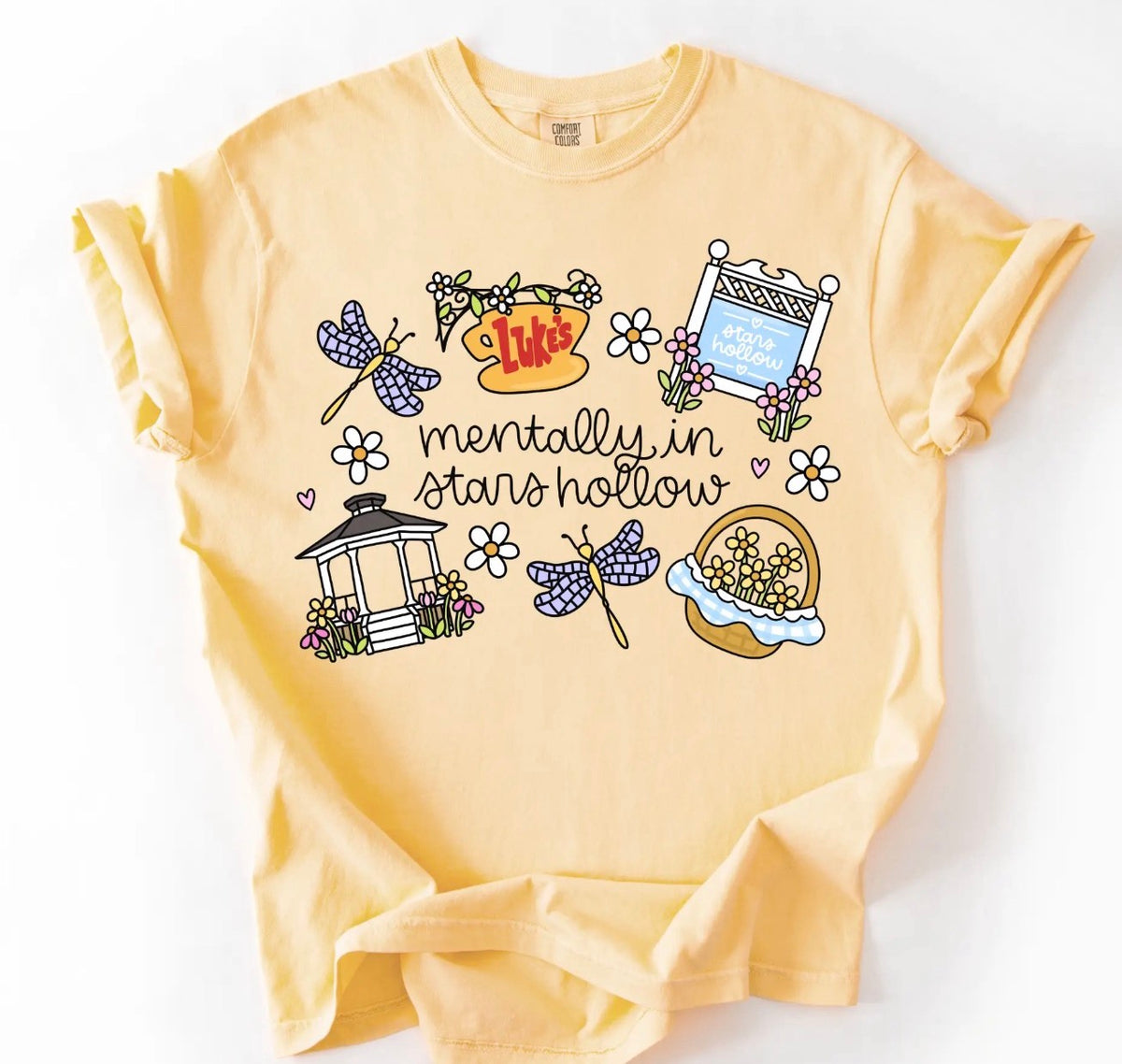 Mentally in Stars Hollow Yellow Tee