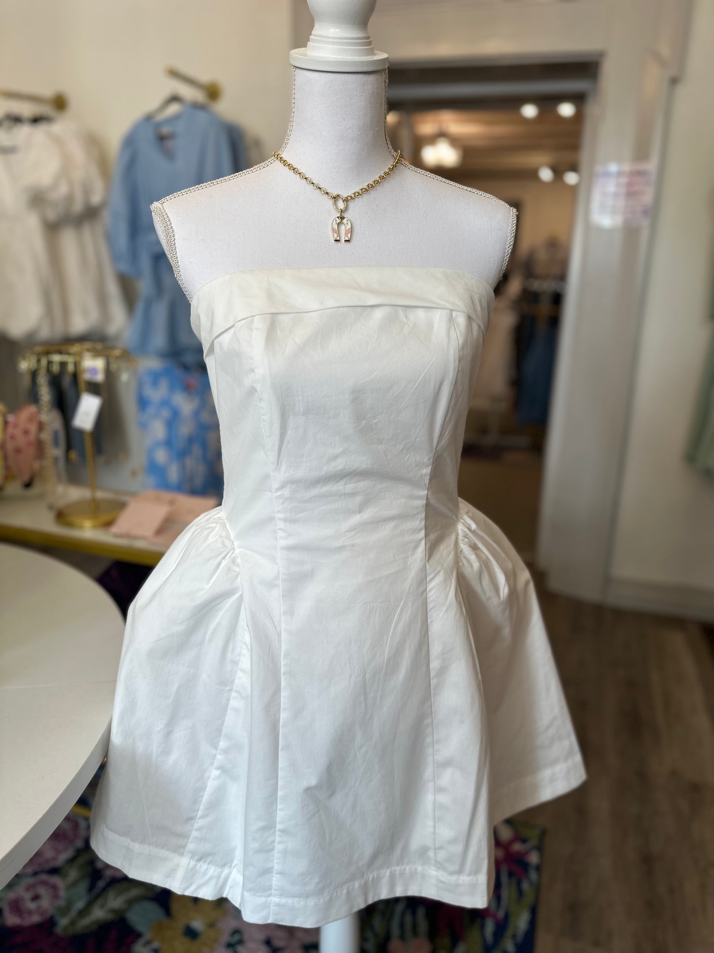Sydney White Strapless Dress