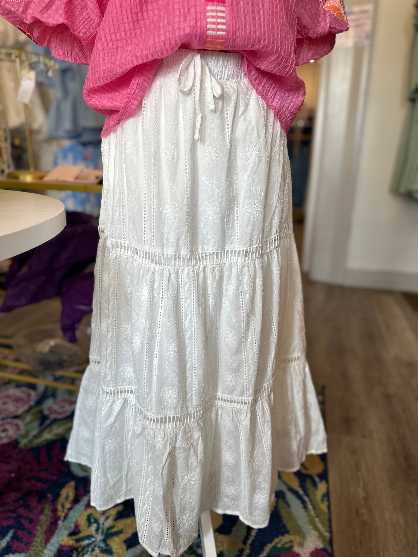 Madison White Maxi Skirt