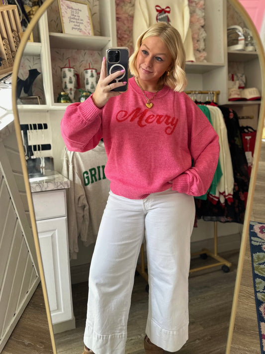 Monroe Christmas Sweater in Pink