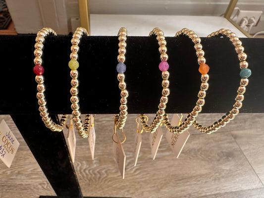 Birthstone beaded bracelets