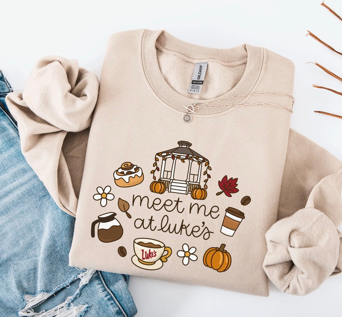 Pre-order: Meet Me at Luke’s Sweatshirt in Sand