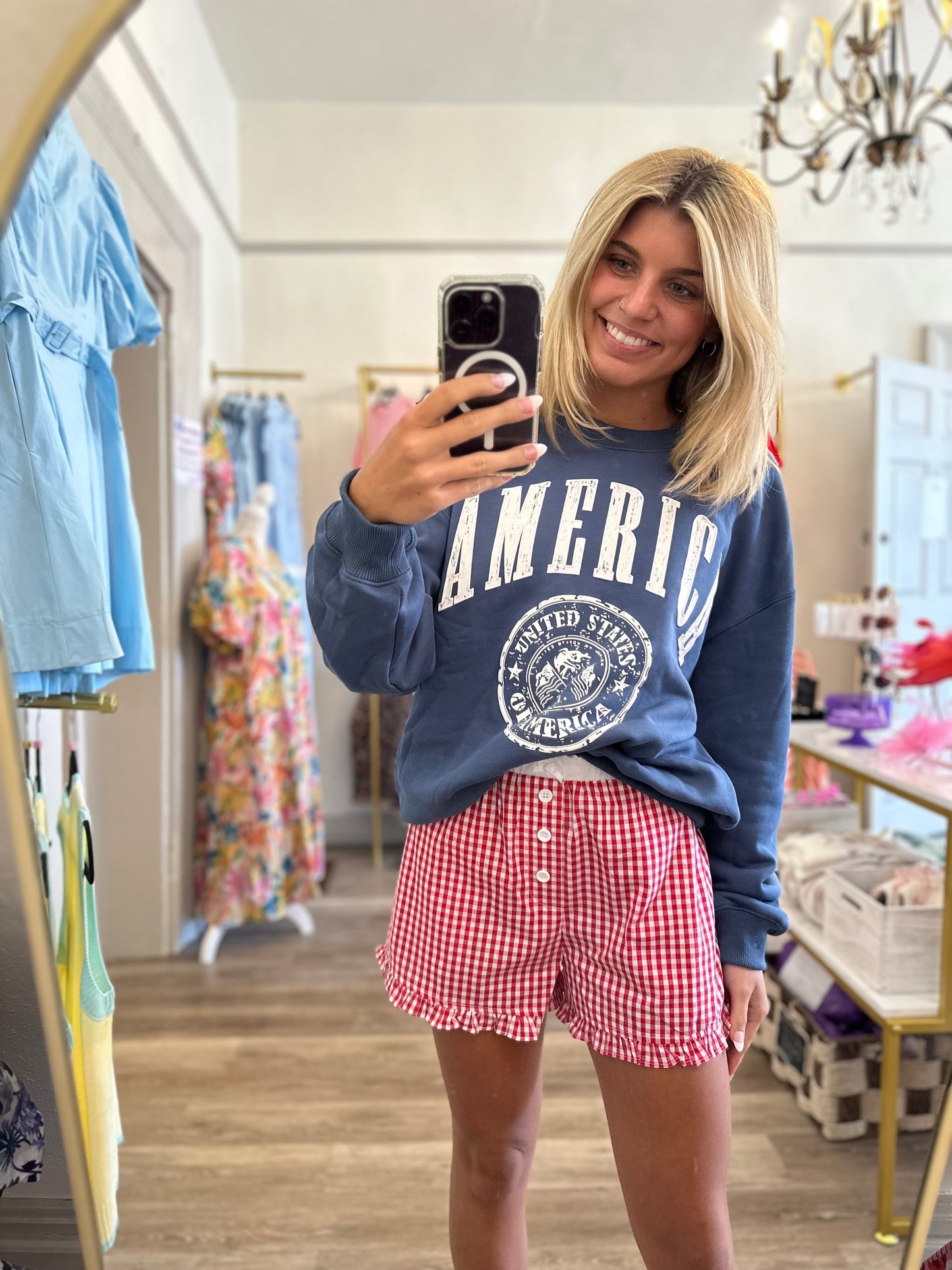 Picnic Perfect Red Gingham Shorts