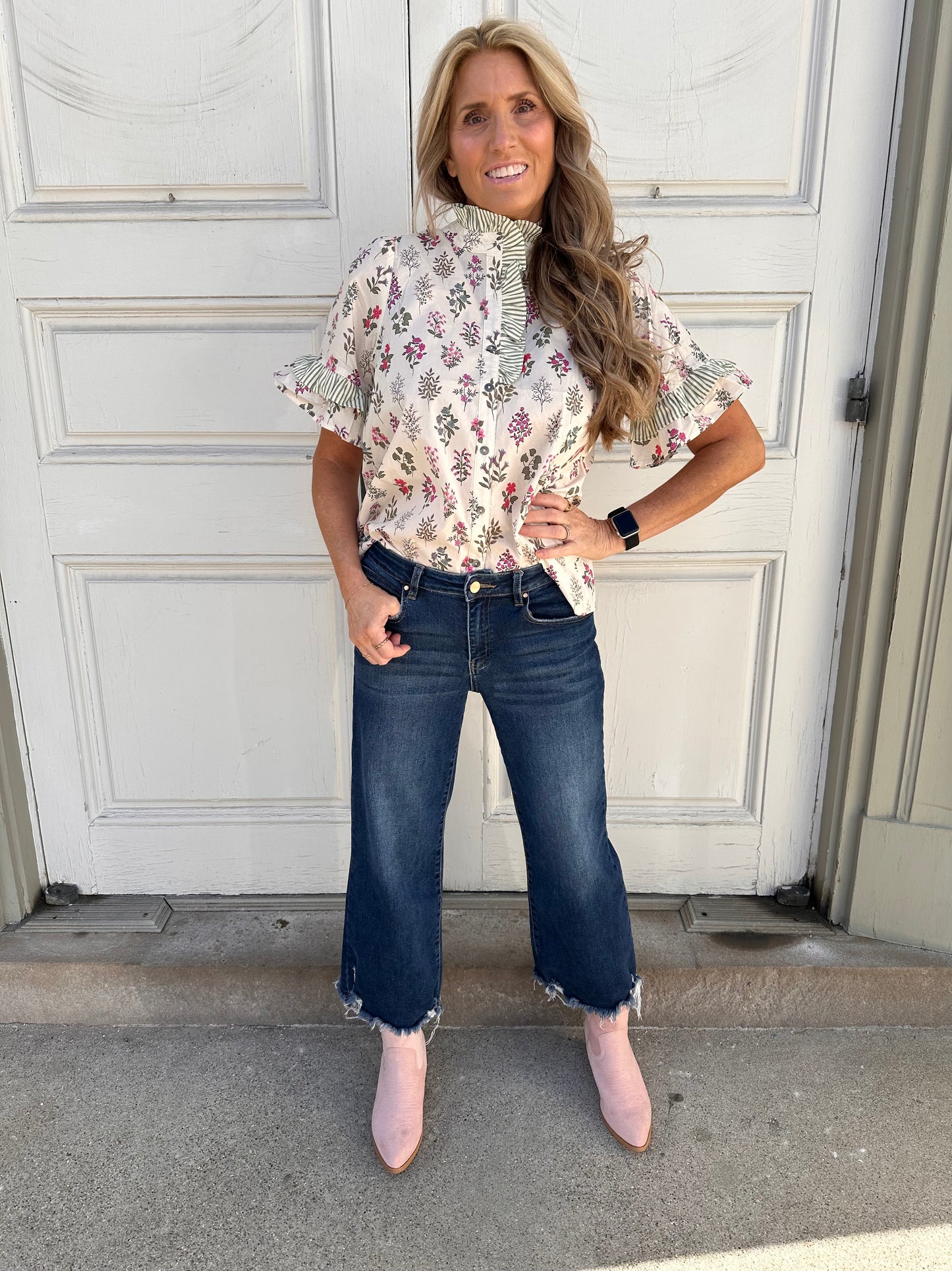 Mixed Media Bloom Top