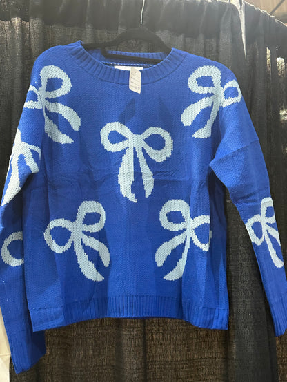 Elsie Blue Bow Sweater