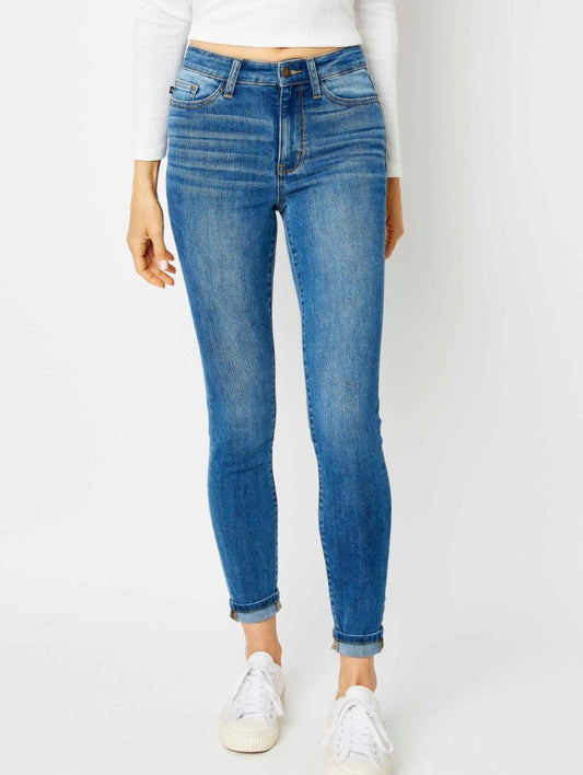 Judy Blue Cuffed Hem Skinny Jeans