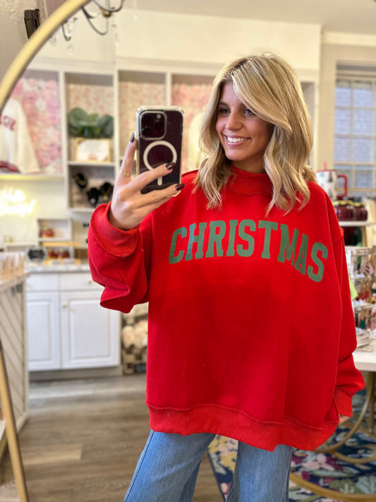 Christmas Reversible Mock Neck Sweatshirt