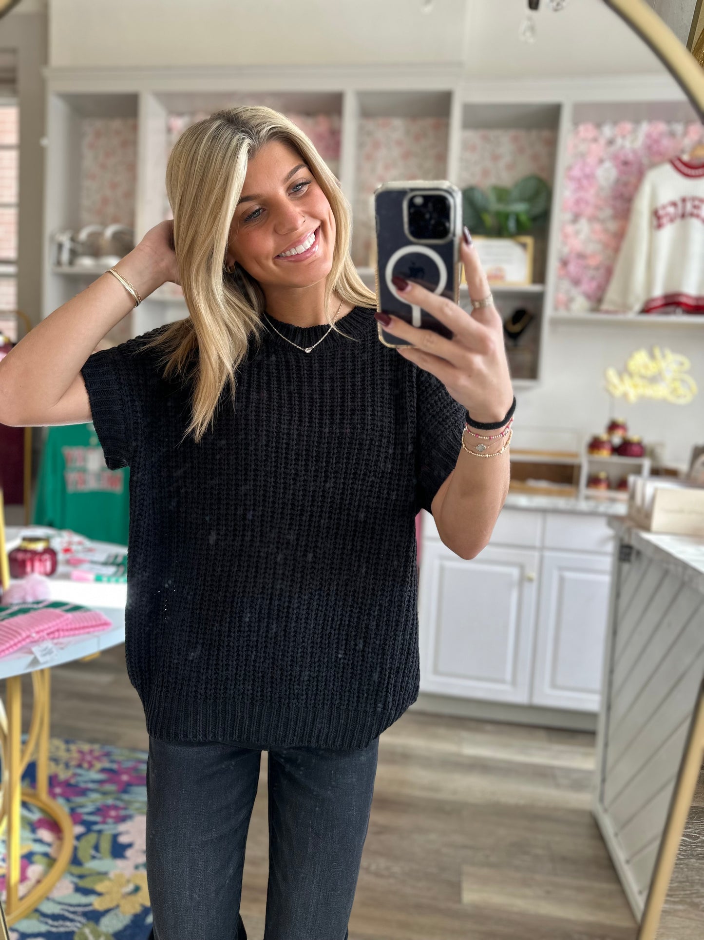 Rochelle Black Knit Sweater