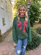 Load image into Gallery viewer, Noel Plaid Bow Sweater
