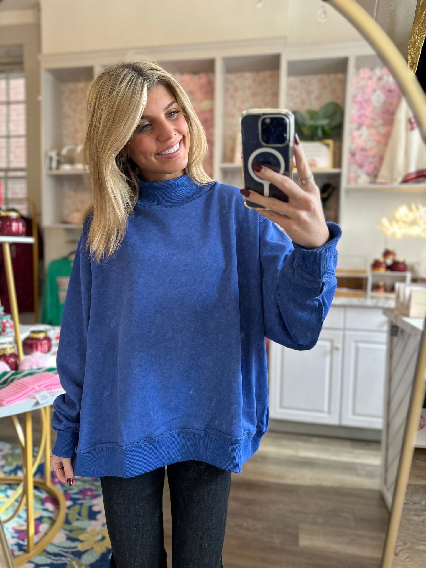 Tatum Oversized Mock Neck Sweatshirt