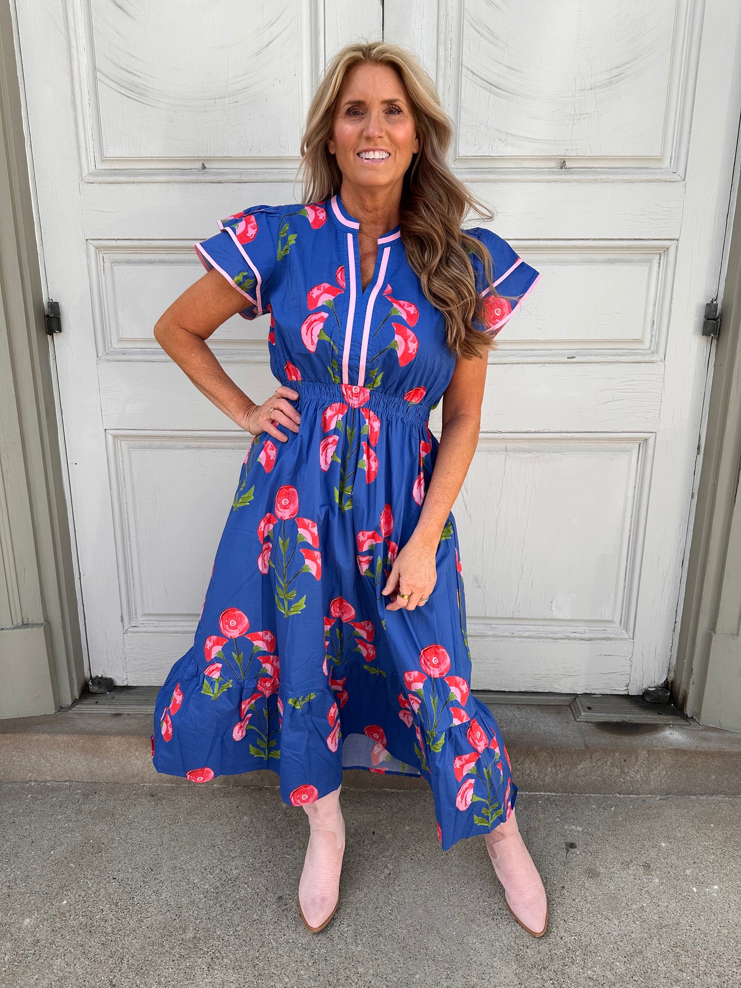 Bold Blue Bloom Dress