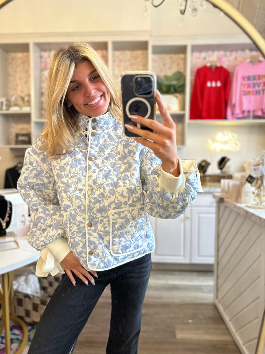 Katie Floral Print Quilted Jacket