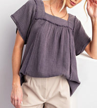 Load image into Gallery viewer, Poppy Mineral Washed Navy/ Gray Top
