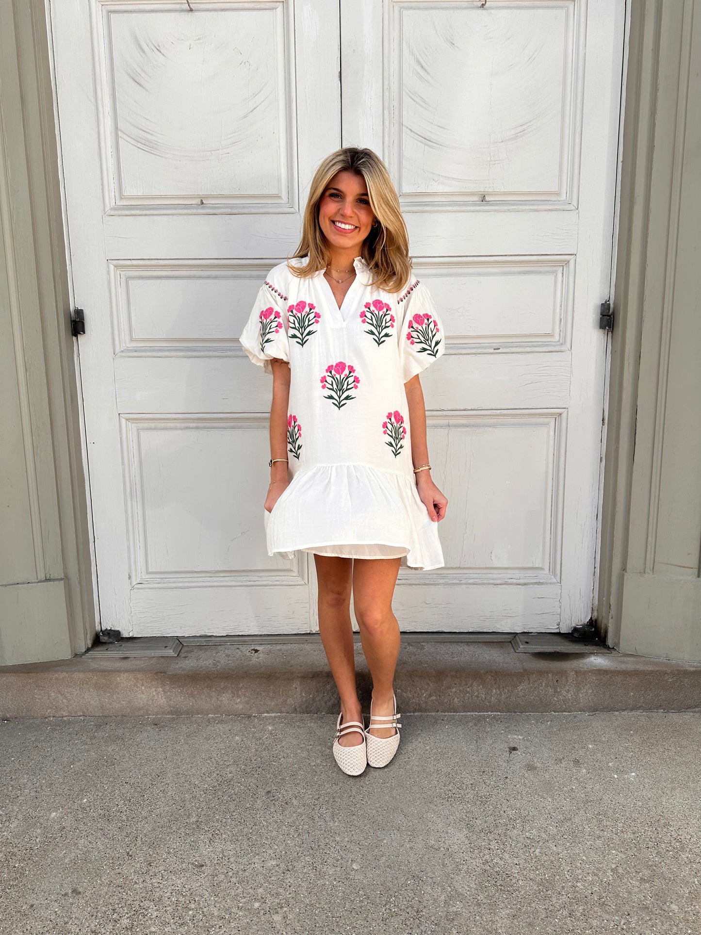 Blossom Breeze Embroidered Dress