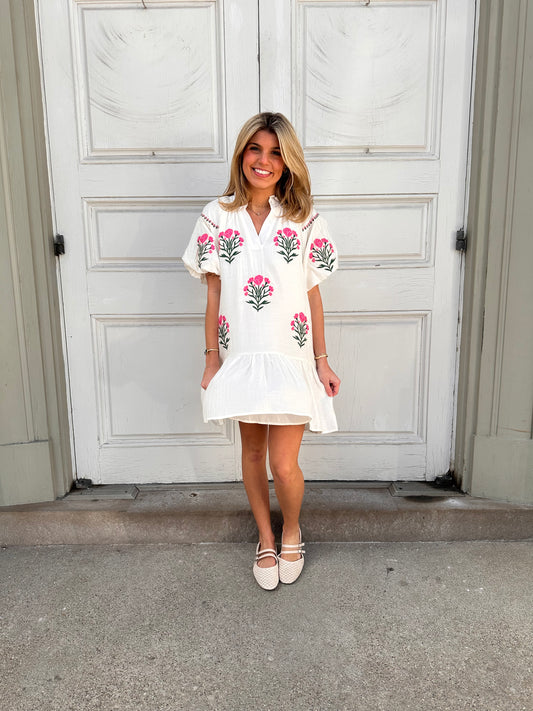 Blossom Breeze Embroidered Dress