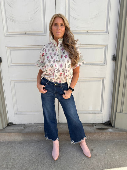 Mixed Media Bloom Top