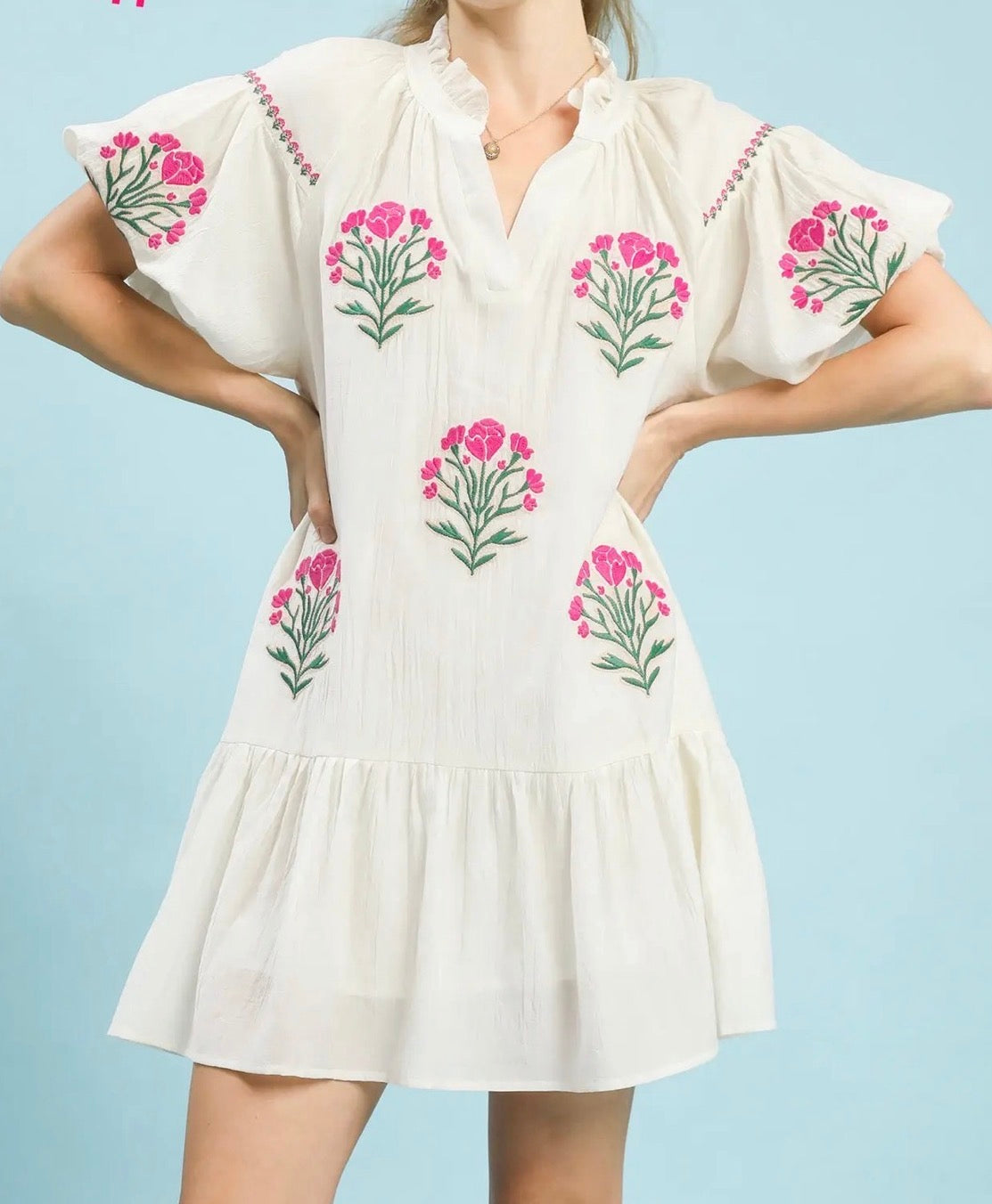 Blossom Breeze Embroidered Dress