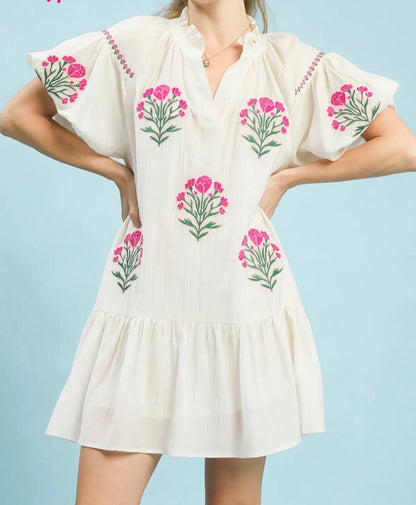 Blossom Breeze Embroidered Dress