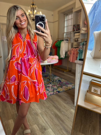 Celine Sleeveless Flower Print Dress