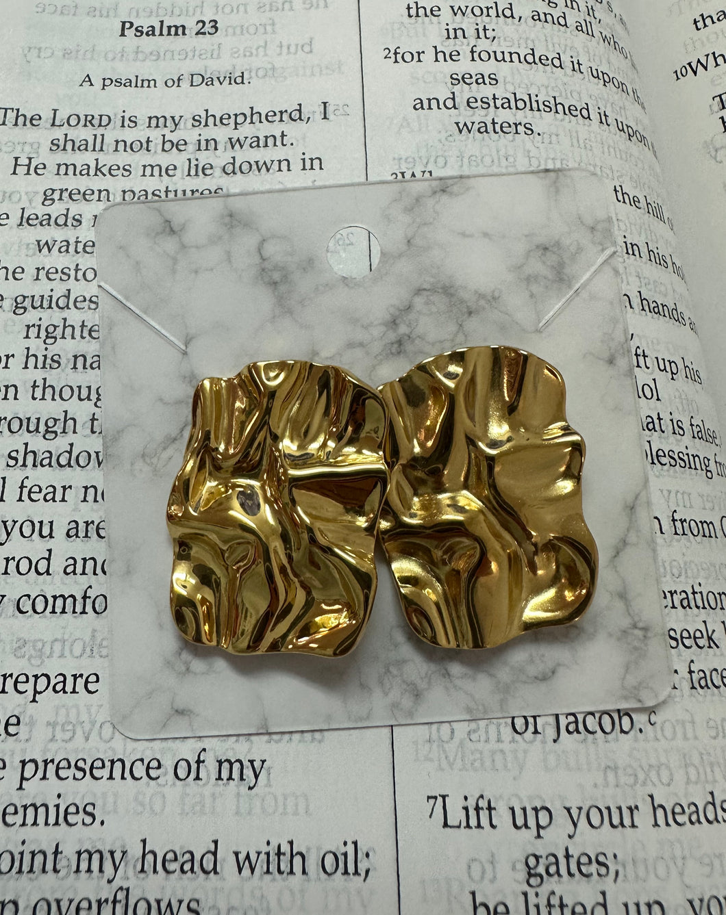 Chunky Gold Leaf Earrings