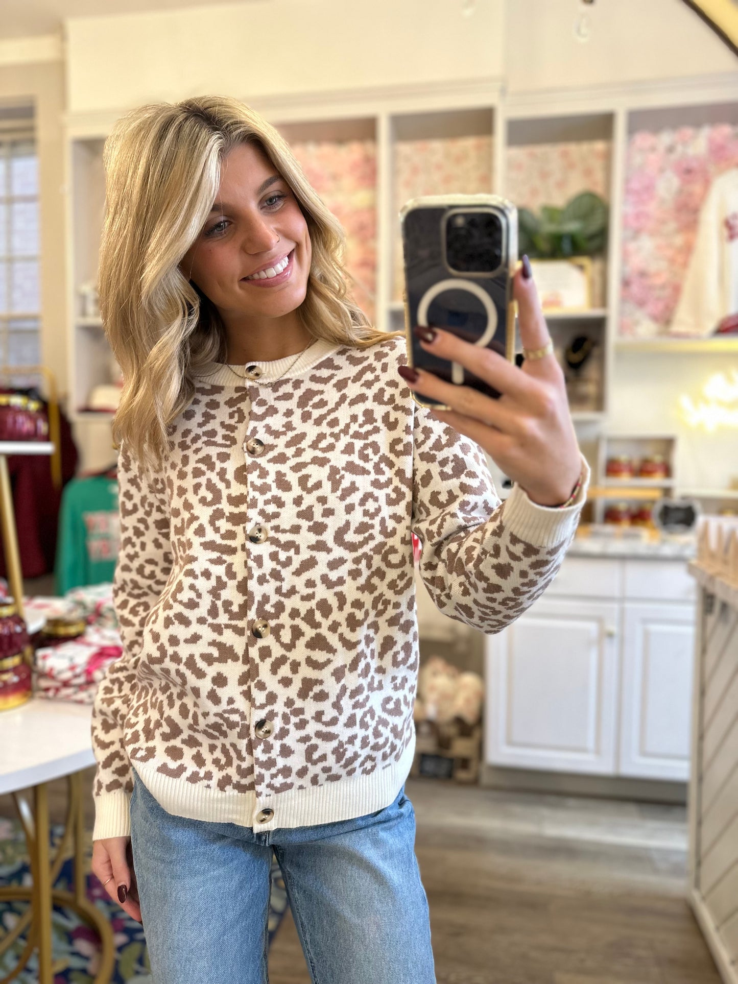 Adelyn Leopard Knit Cardigan