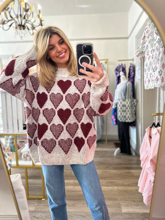 Heartstrings Mock Neck Sweater