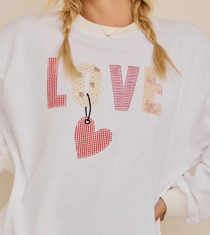 Stitched with Love Pullover Sweatshirt