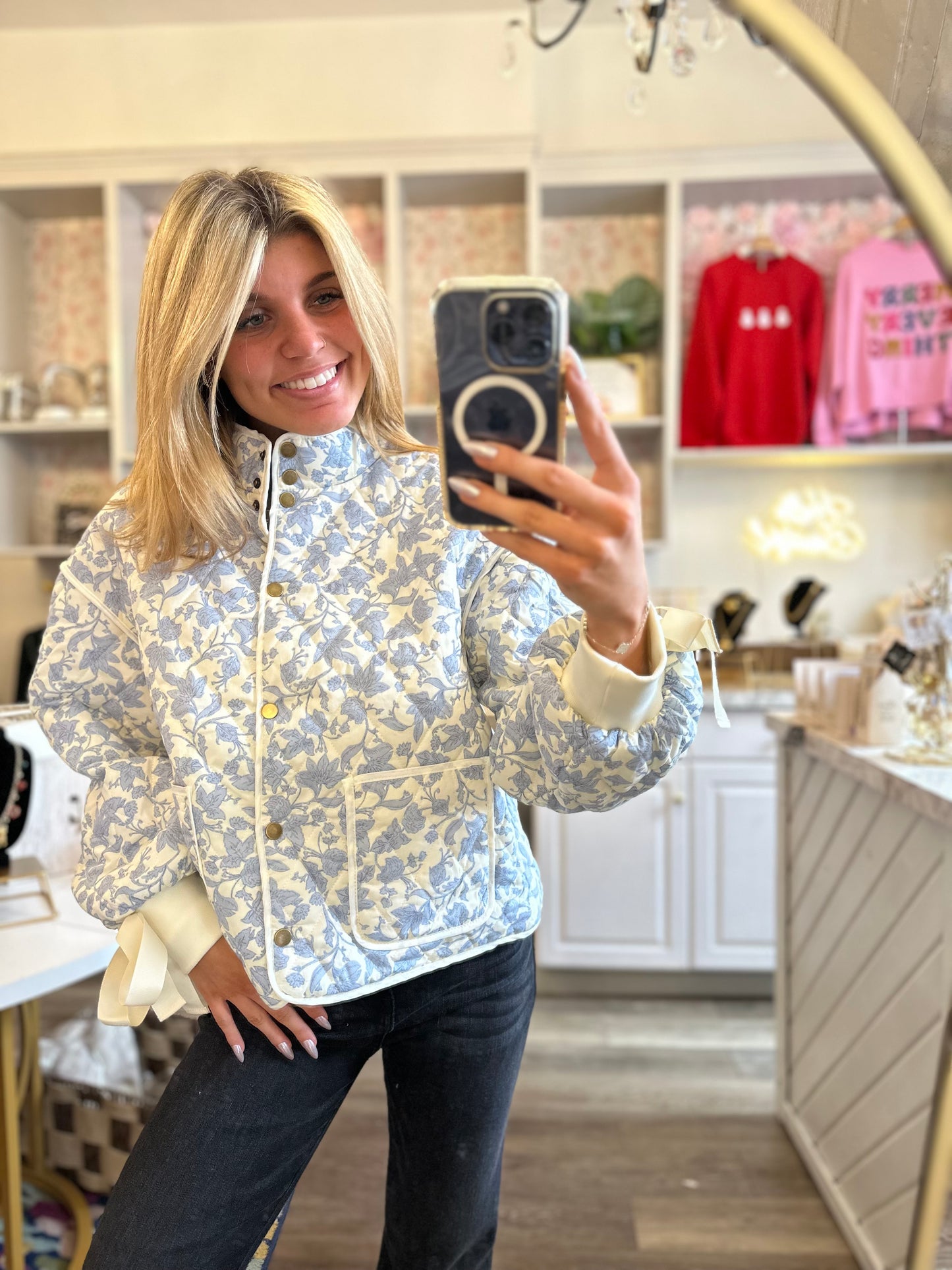 Katie Floral Print Quilted Jacket