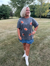 Load image into Gallery viewer, Glitter Football T-shirt in Dark Gray

