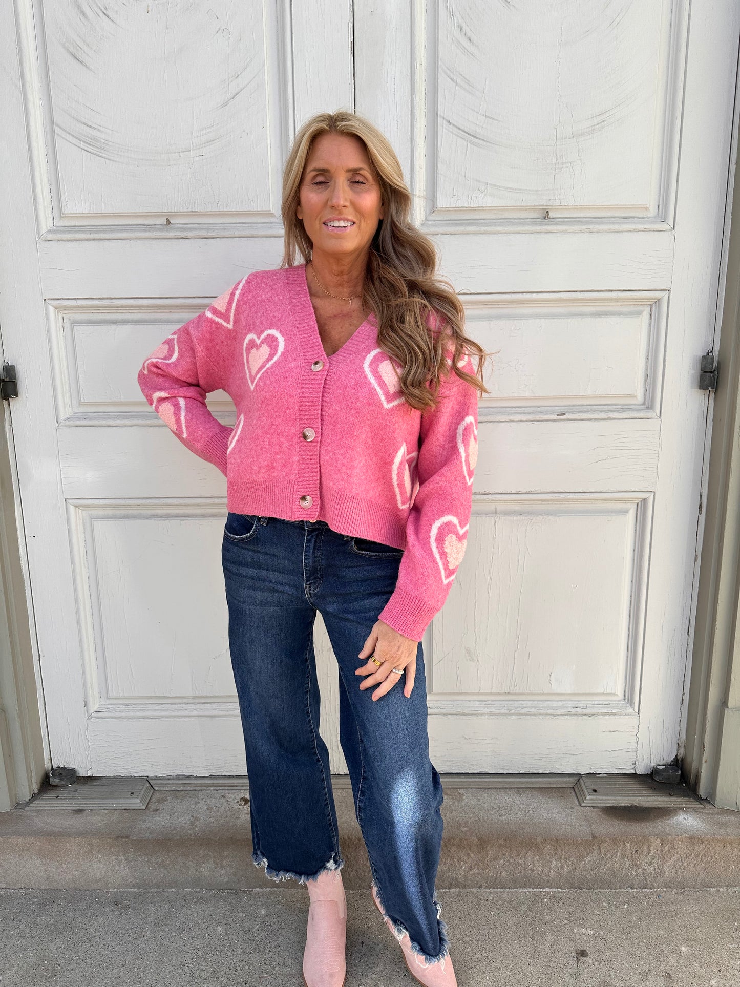 Be Mine Pink Heart Cardigan