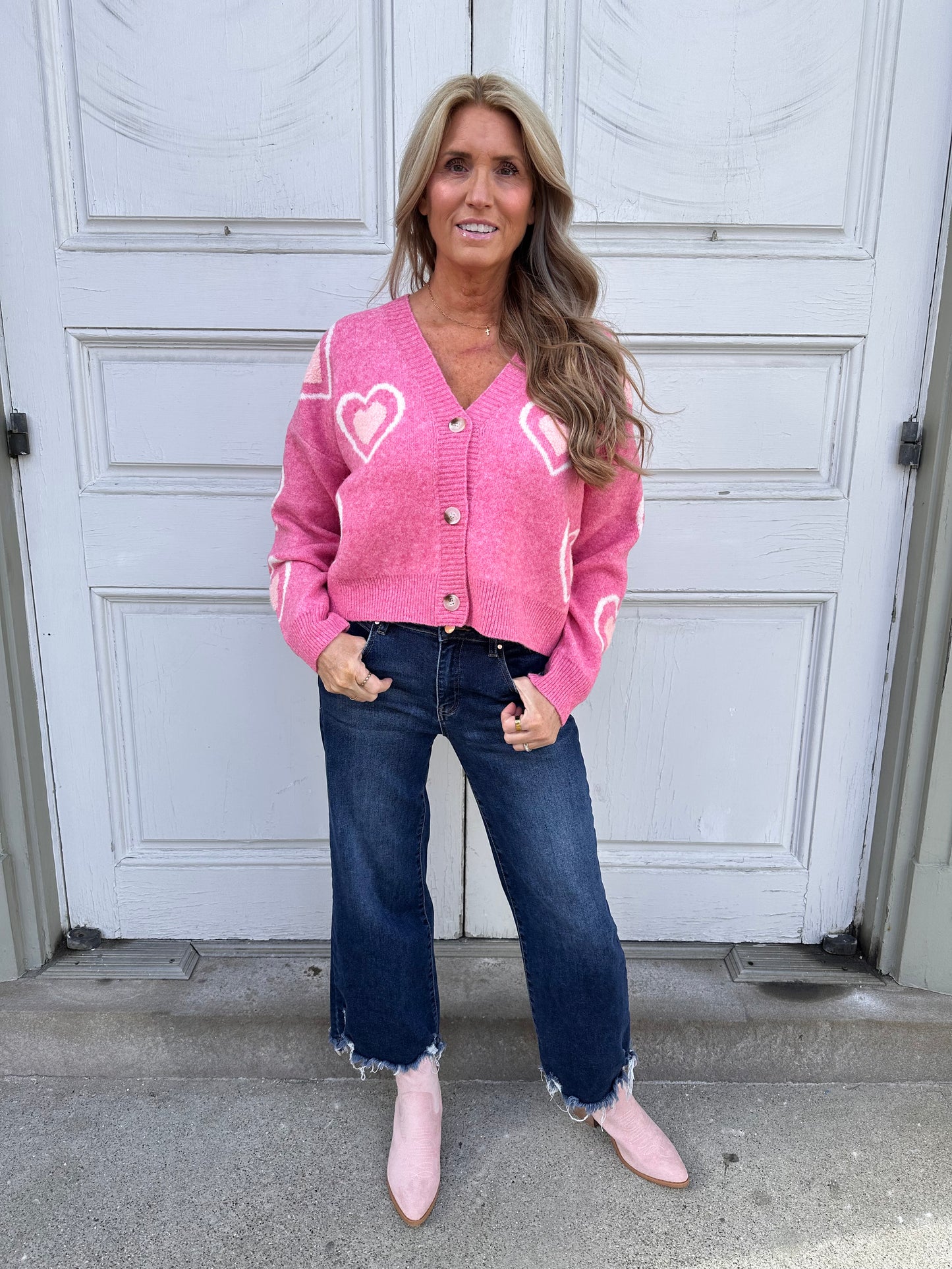 Be Mine Pink Heart Cardigan