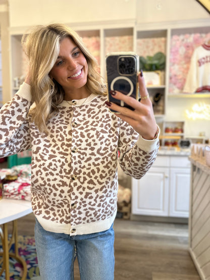Adelyn Leopard Knit Cardigan