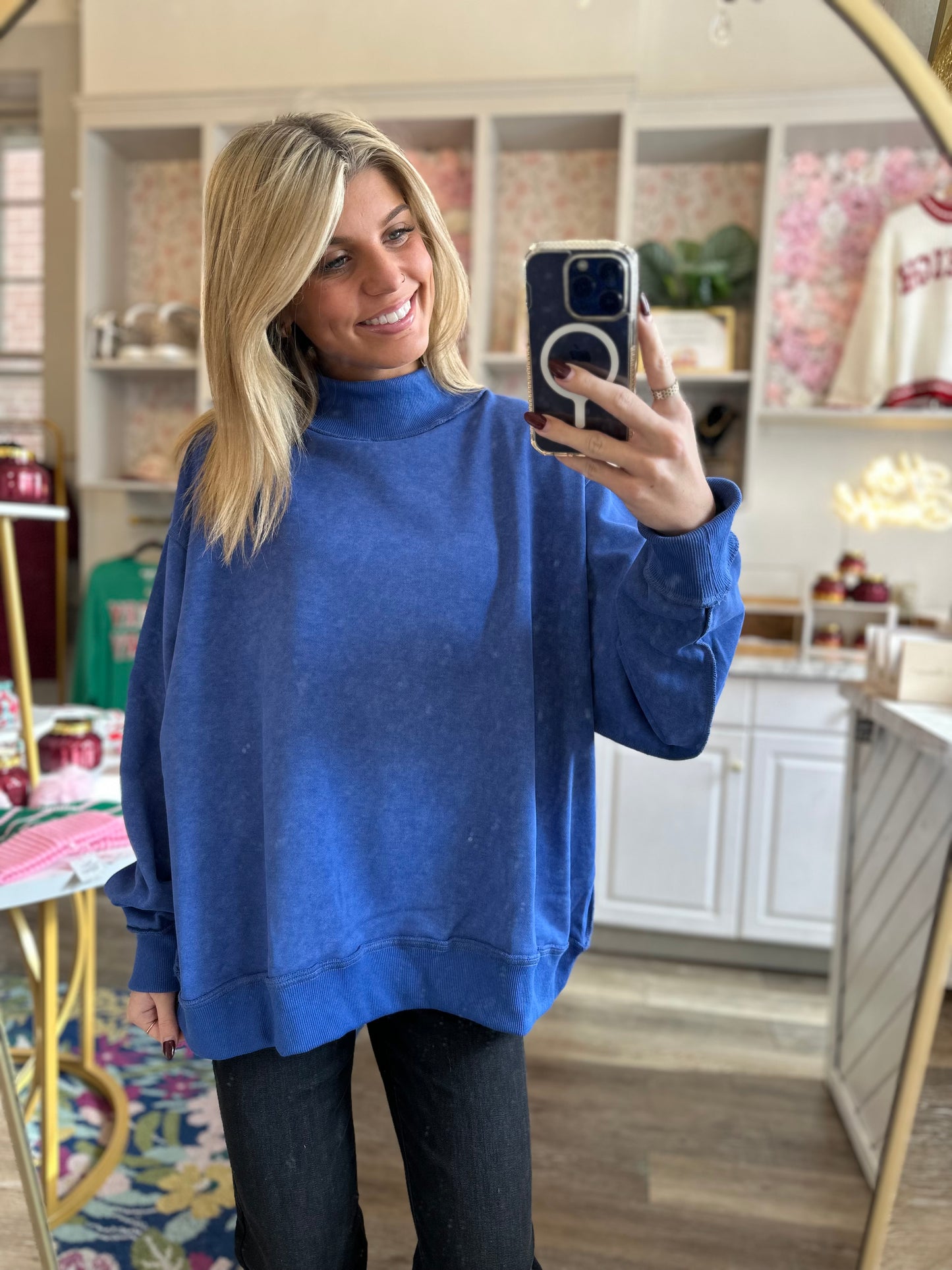 Tatum Oversized Mock Neck Sweatshirt