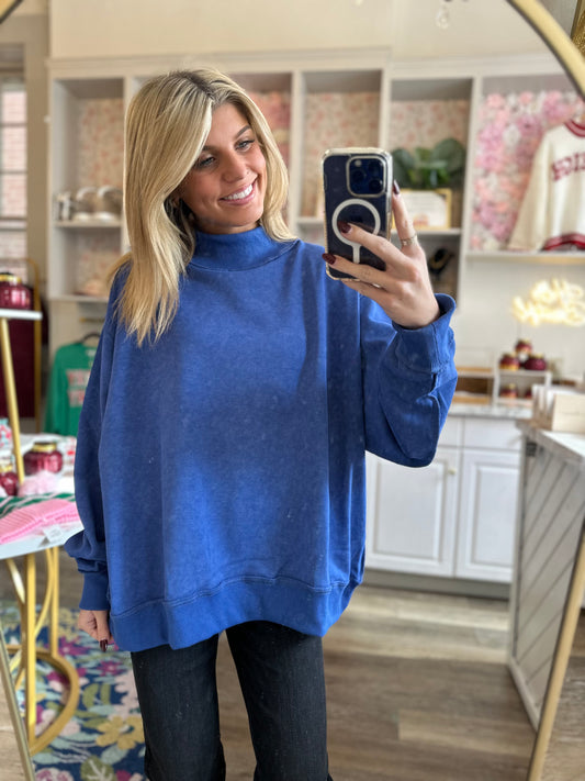 Tatum Oversized Mock Neck Sweatshirt