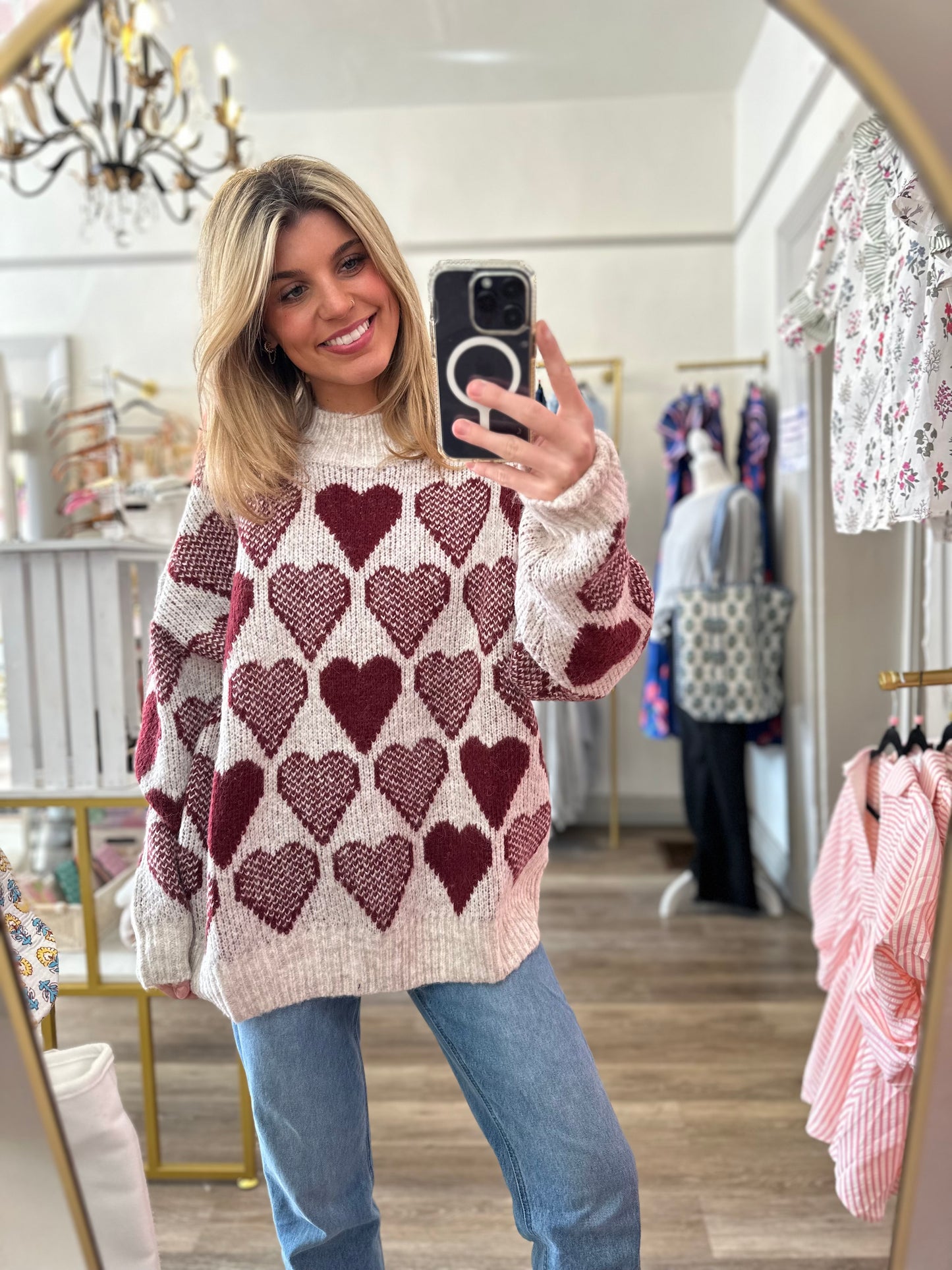 Heartstrings Mock Neck Sweater