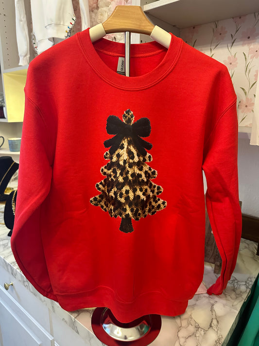 Lorelei Leopard Christmas Tree Sweatshirt