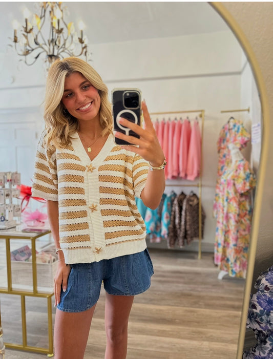 Seaside Striped Cardigan