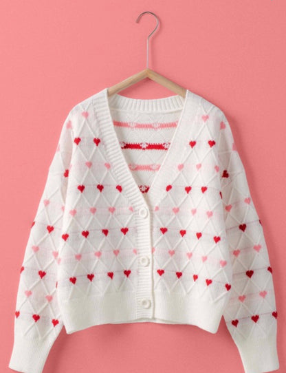 Love Letter Heart Print Cardigan