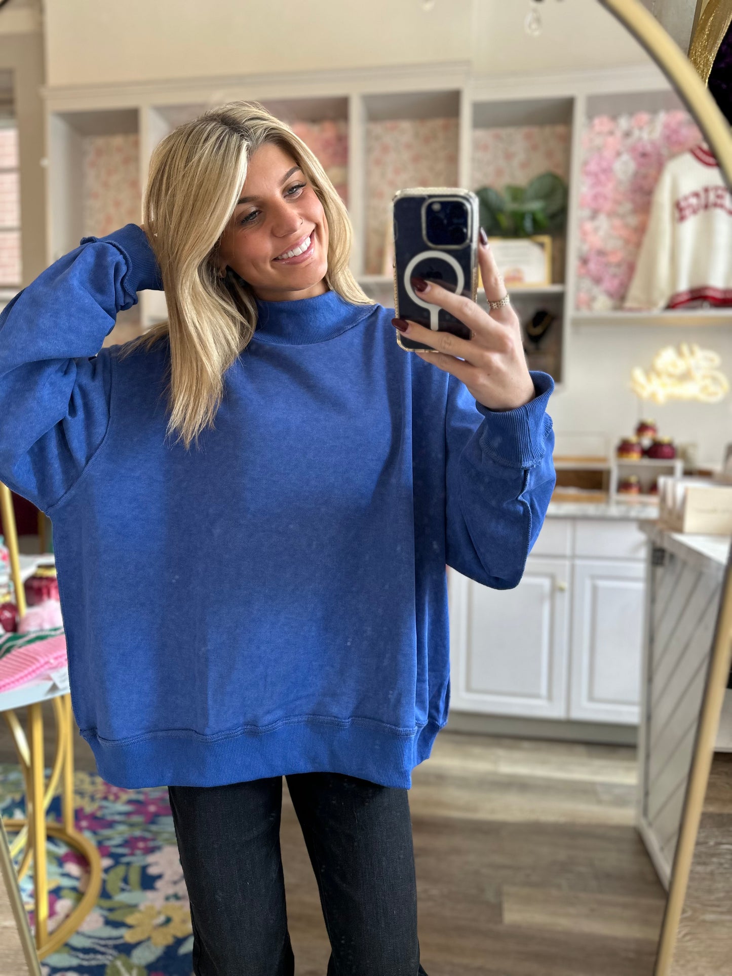 Tatum Oversized Mock Neck Sweatshirt